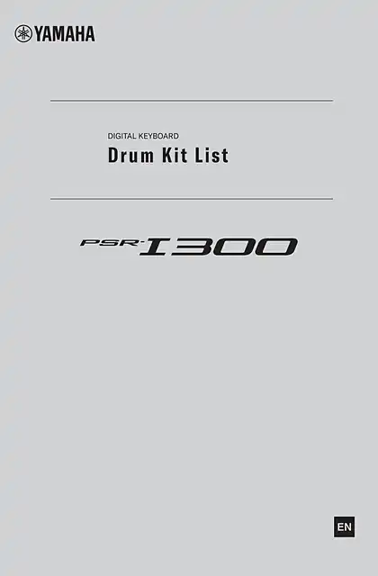 yamaha雅马哈PSR-I300 Drum Kit List